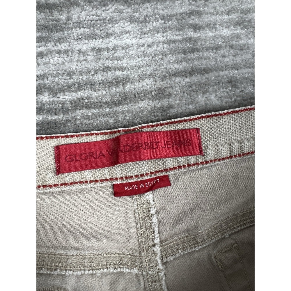 Gloria Vanderbilt Jeans Womens 16 Beige Straight Leg Denim Cotton Blend - Picture 13 of 15